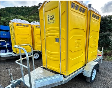 A double trailer unit with separate rooms