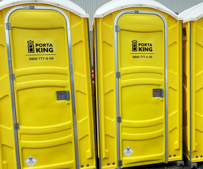 Porta King standard units lined up at the depot